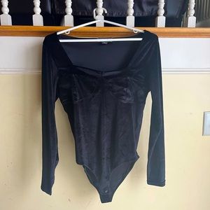 black velvet bodysuit